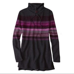 Krimson Klover Women's Striped Sweater - Black and Purple